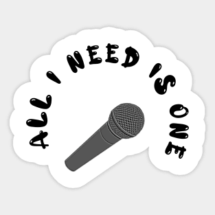 One Mic Black Sticker